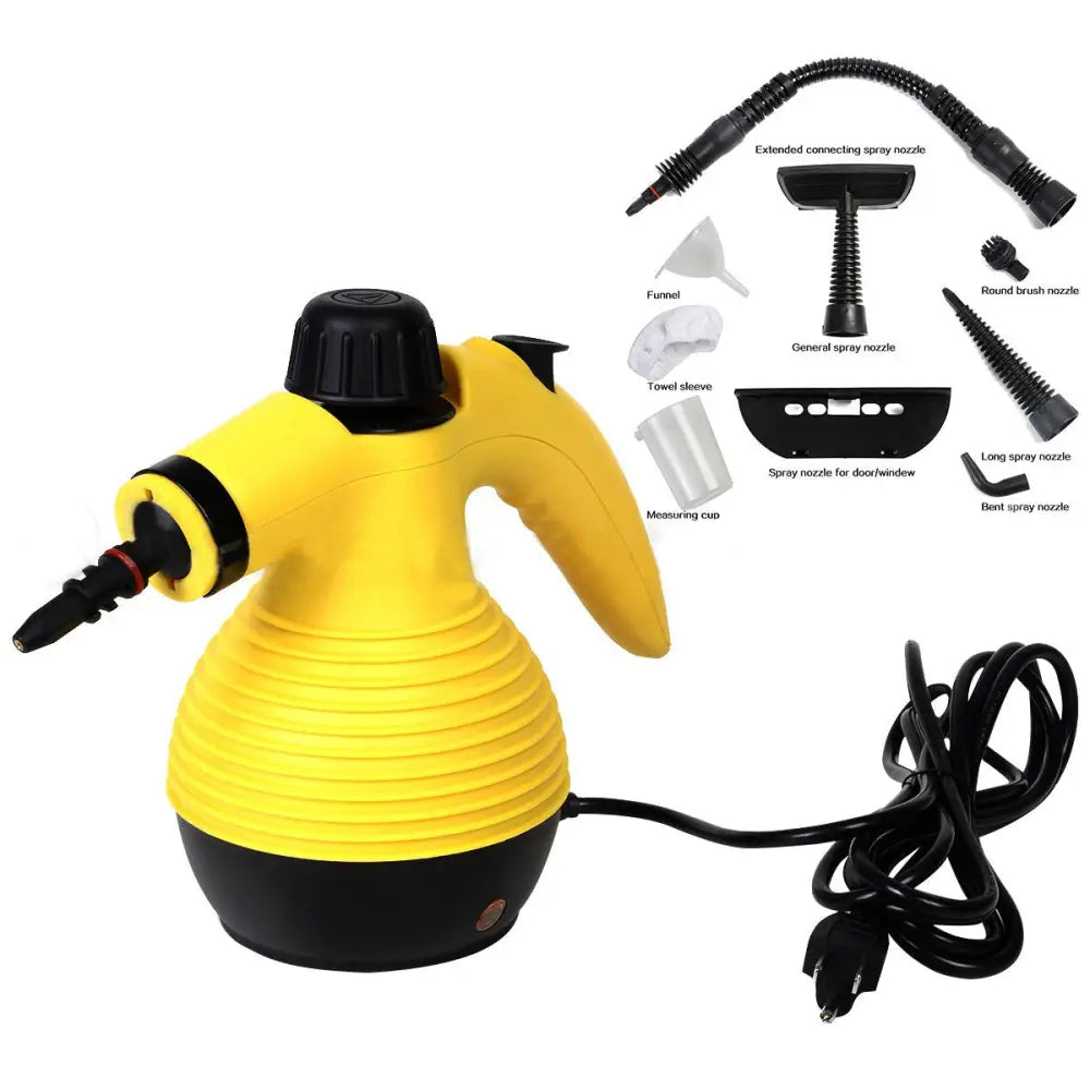 1050W Multi-Purpose Handheld Pressurized Steam Cleaner-Yellow - Yellow - Vacuums & Cleaners