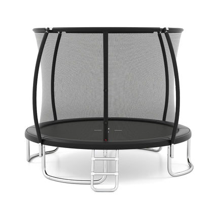 10FT Outdoor Trampoline Heavy-Duty Recreational Trampoline with Safety Enclosure Net-Black