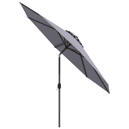 10 Feet Outdoor Patio Umbrella with Tilt Adjustment and Crank-Gray