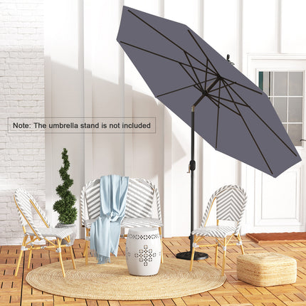 10 Feet Outdoor Patio Umbrella with Tilt Adjustment and Crank-Gray