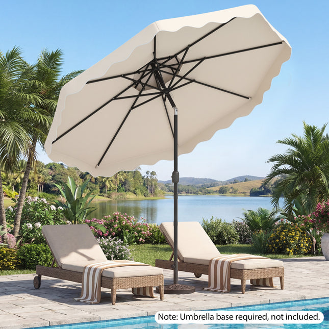 10 Feet Patio Umbrella with Push Button Tilt and Crank-Beige