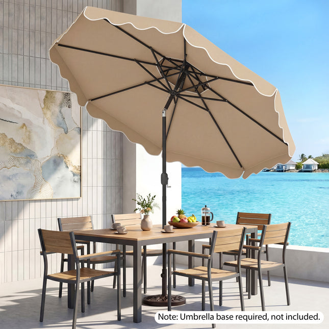 10 Feet Patio Umbrella with Push Button Tilt and Crank-Coffee