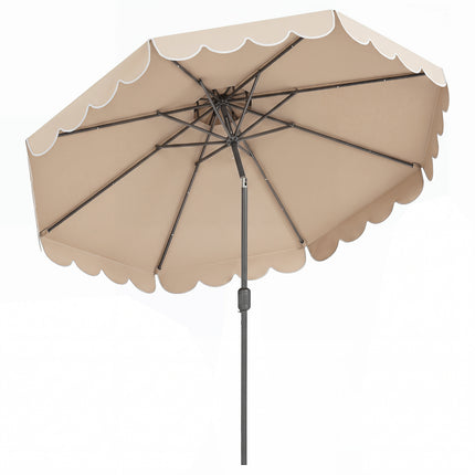 10 Feet Patio Umbrella Outdoor Market Umbrella with Crank Tilt Adjustment-Beige