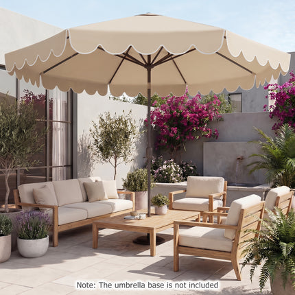 10 Feet Patio Umbrella Outdoor Market Umbrella with Crank Tilt Adjustment-Beige
