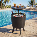 10 Gallon Beer and Wine Cooler with Lift-Top and Drainage Plug-Black