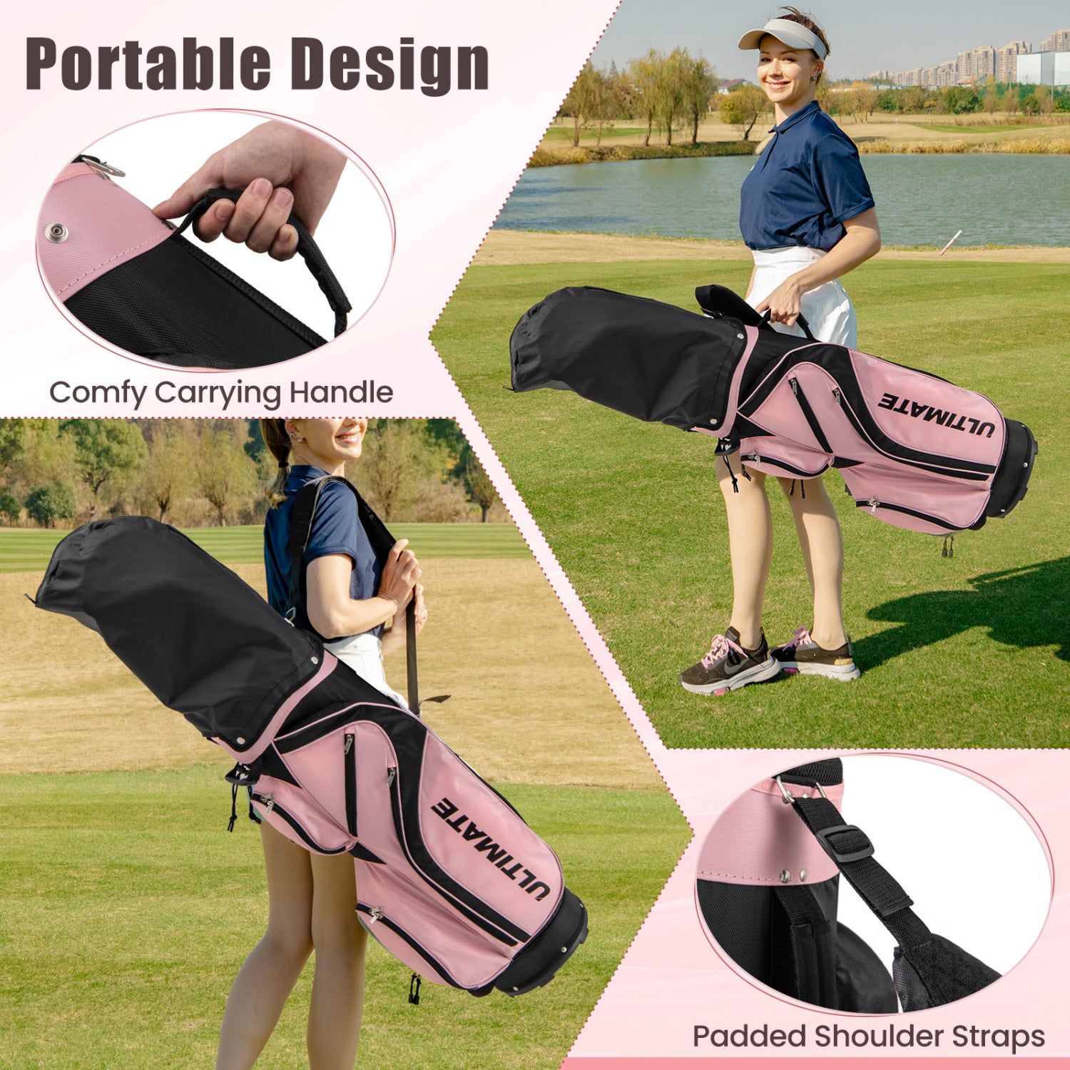10 Pieces Womens Complete Golf Club Set with Alloy Driver