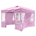 10 x 10 FT Pop Up Canopy Tent with 4 Sidewalls and Adjustable Height Waterproof-Pink
