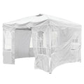 10 x 10 FT Pop Up Canopy Tent with 4 Sidewalls and Adjustable Height Waterproof-White