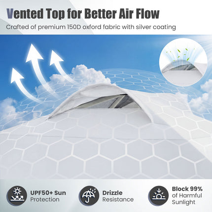 10 x 10 FT Pop up Canopy Tent with Sidewall 6 Pockets Instant Setup Commercial Gazebo-White