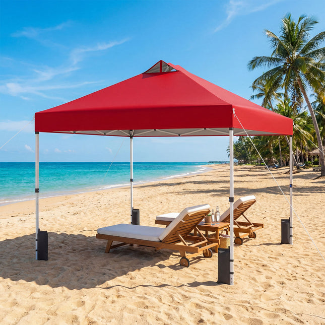 10 x 10 Feet Outdoor Commercial Pop up Canopy Tent-Red
