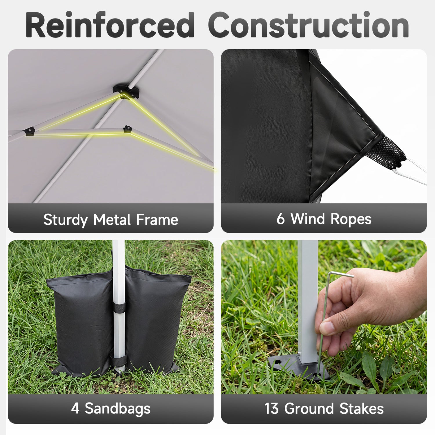 10 x 30 FT Pop Up Canopy Tent with 8 Sidewalls and Adjustable Height-Black