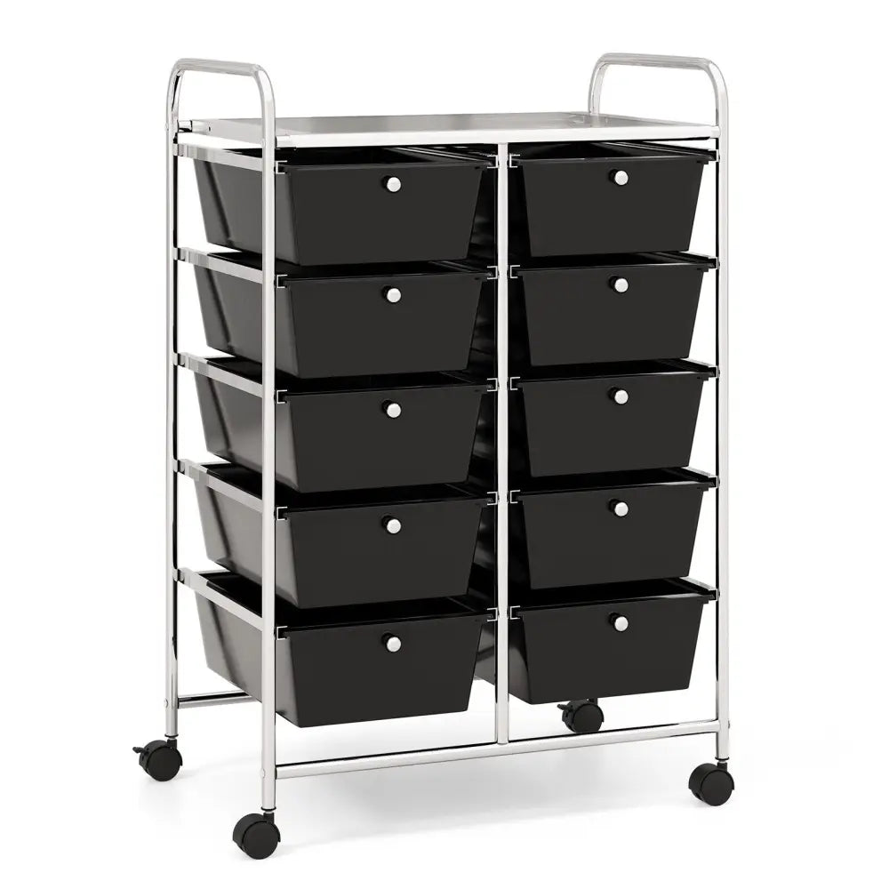 10Drawer Rolling Storage CartBlack - Oasis Home Essentials