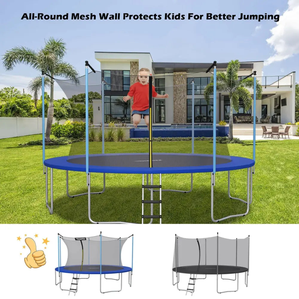 10Ft Replacement Weather-Resistant Trampoline Safety Enclosure Net - Black - Trampoline Accessories