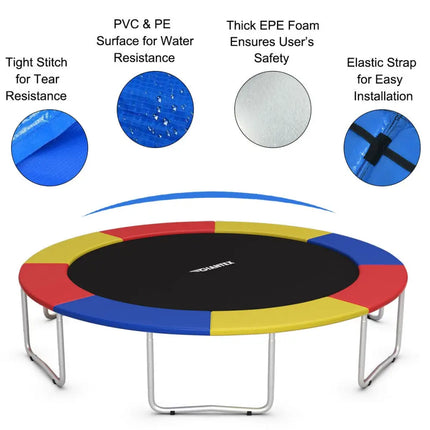 10Ft Waterproof Safety Trampoline Bounce Frame Spring Cover Outdoor/Indoor-Multicolor - Multicolor - Trampoline