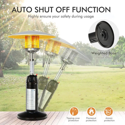 11 000 BTU Portable Tabletop Propane Patio Standing Heater-Black - Black - Patio Heaters