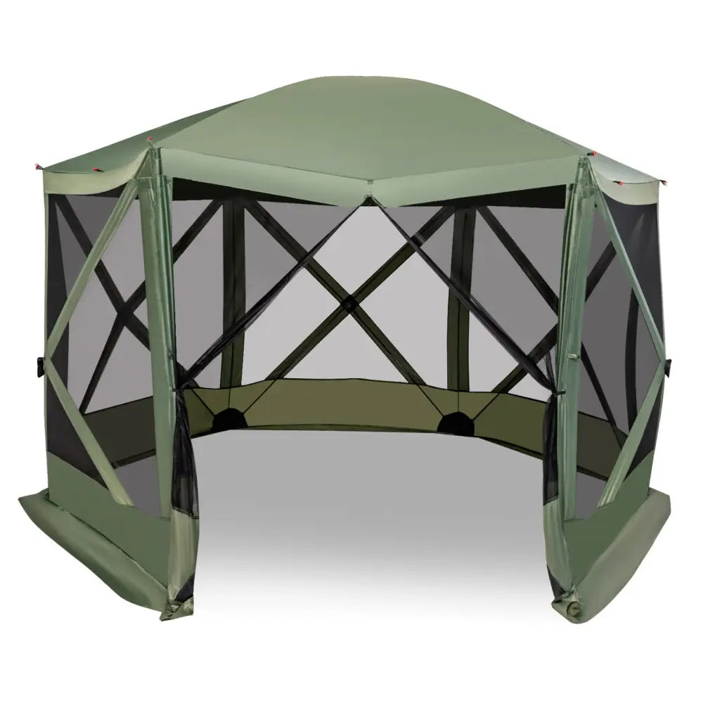11.5 X 11.5 FT Pop-up Screen House Tent with Portable Carrying Bag-Green - Green - Tents