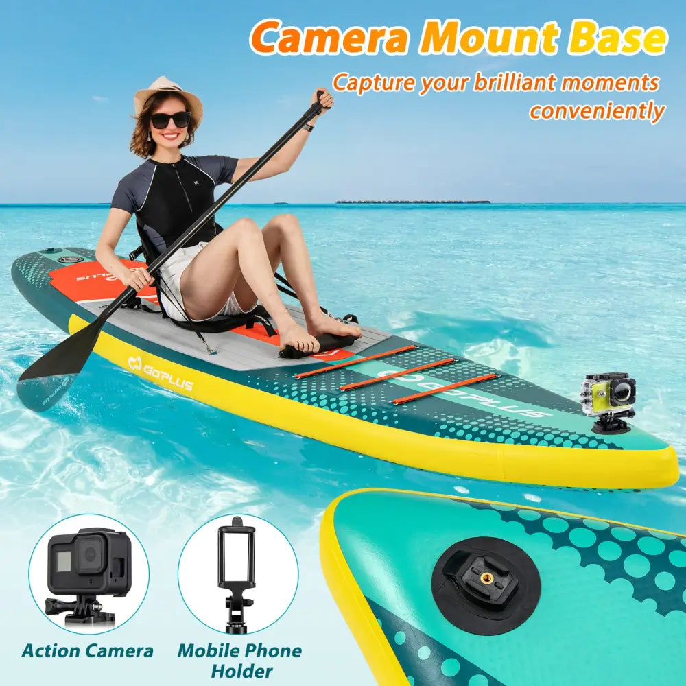 11 Feet Inflatable Stand Up Paddle Board with Kayak Seat for Adults-L - Surfing