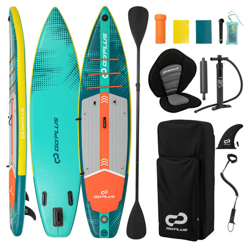 11 Feet Inflatable Stand Up Paddle Board with Kayak Seat for Adults-L - Surfing