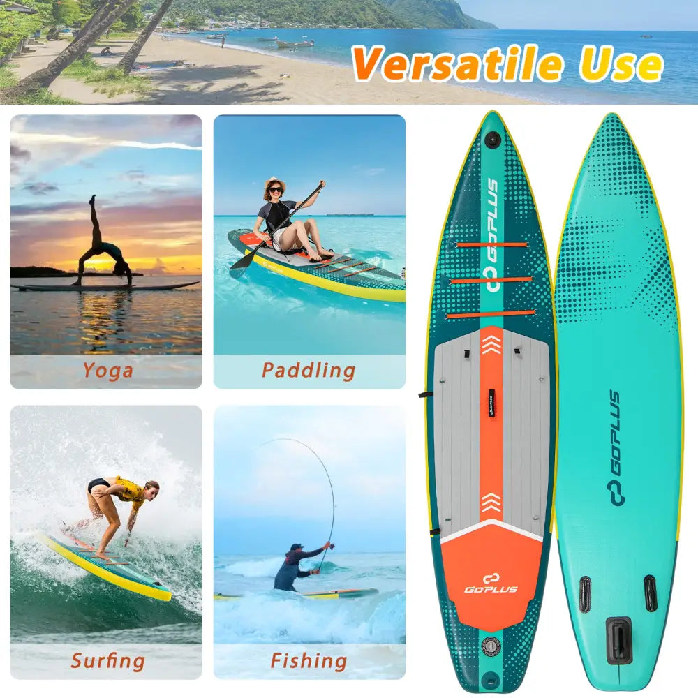 11 Feet Inflatable Stand Up Paddle Board with Kayak Seat for Adults-L - Surfing