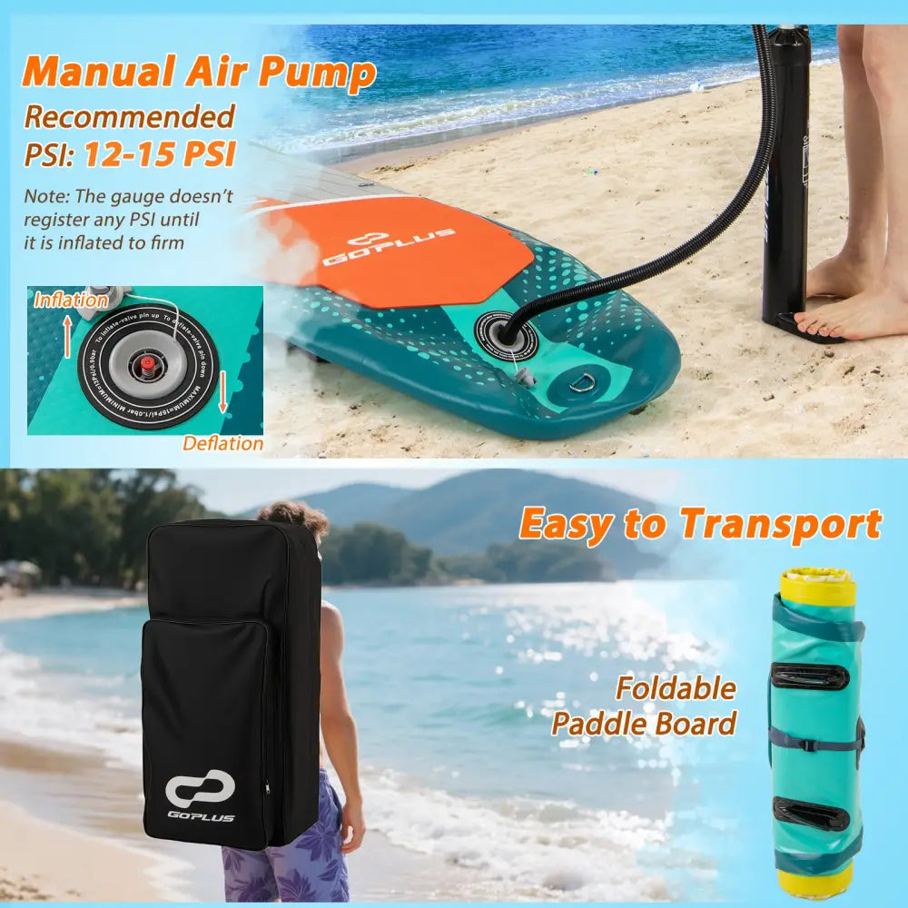 11 Feet Inflatable Stand Up Paddle Board with Kayak Seat for Adults-L - Surfing