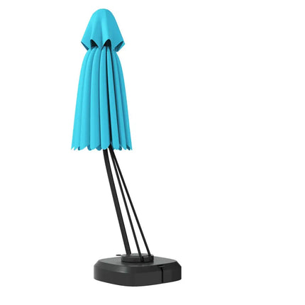 11 Feet Outdoor Cantilever Hanging Umbrella with Base and Wheels-Turquoise - Turquoise - Outdoor Umbrellas