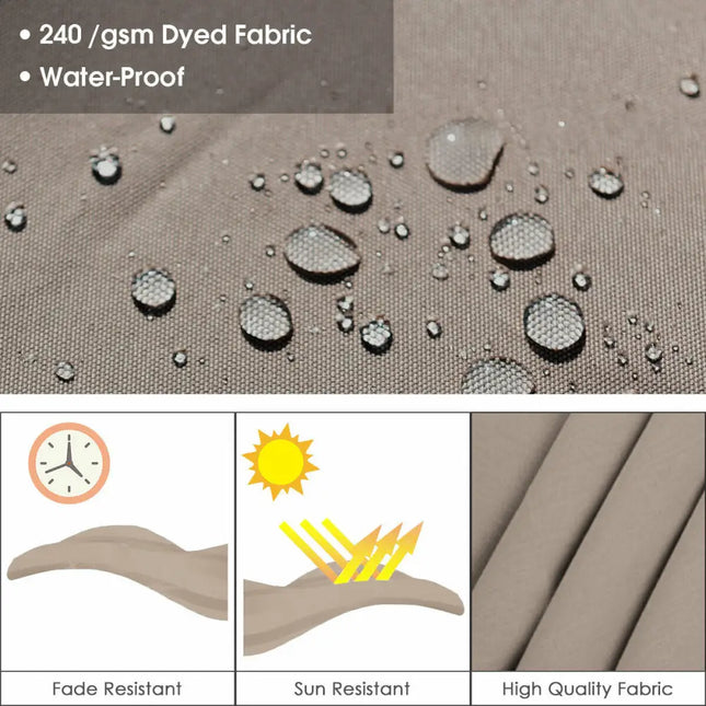 11 Feet Patio Offset Cantilever Umbrella 360° Rotation Aluminum Tilt-Tan - Tan - Outdoor Umbrellas