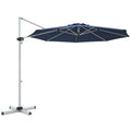 11 Feet Patio Offset Cantilever Umbrella 360° Rotation Aluminum Tilt-Navy - Navy - Outdoor Umbrellas