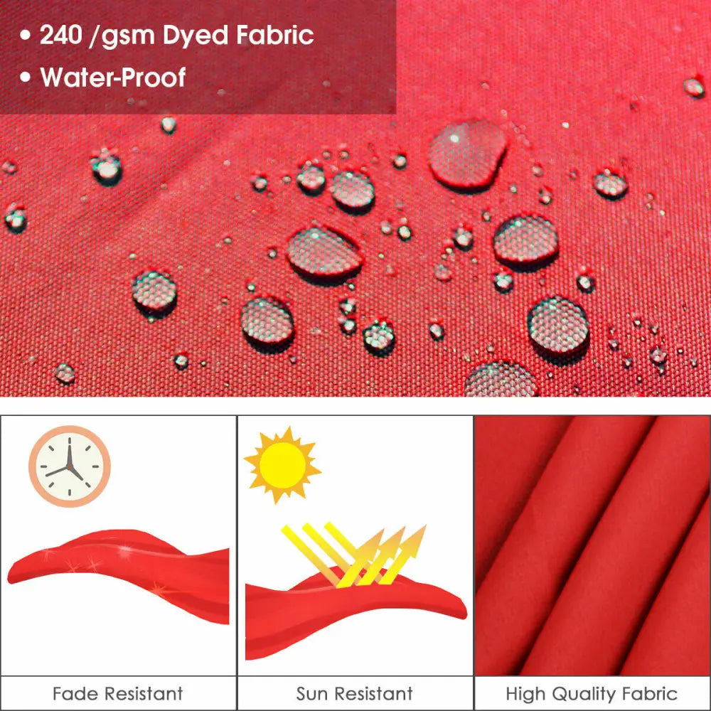 11 Feet Patio Offset Cantilever Umbrella 360° Rotation Aluminum Tilt-Red - Red - Outdoor Umbrellas