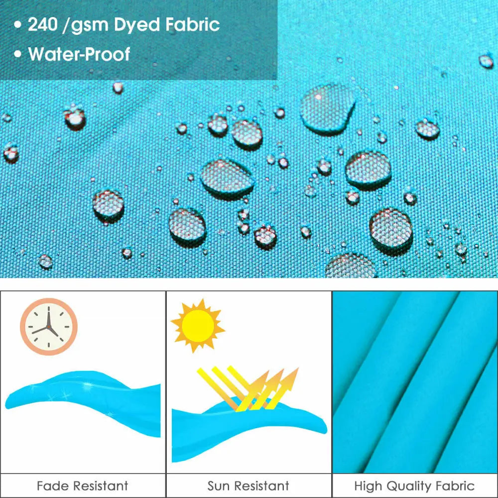 11 Feet Patio Offset Cantilever Umbrella 360° Rotation Aluminum Tilt-Blue - Blue - Outdoor Umbrellas
