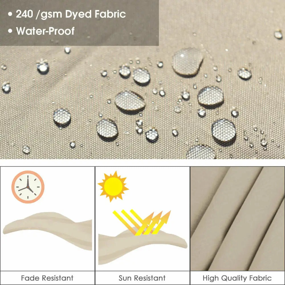 11 Feet Patio Offset Cantilever Umbrella 360° Rotation Aluminum Tilt-Beige - Beige - Outdoor Umbrellas