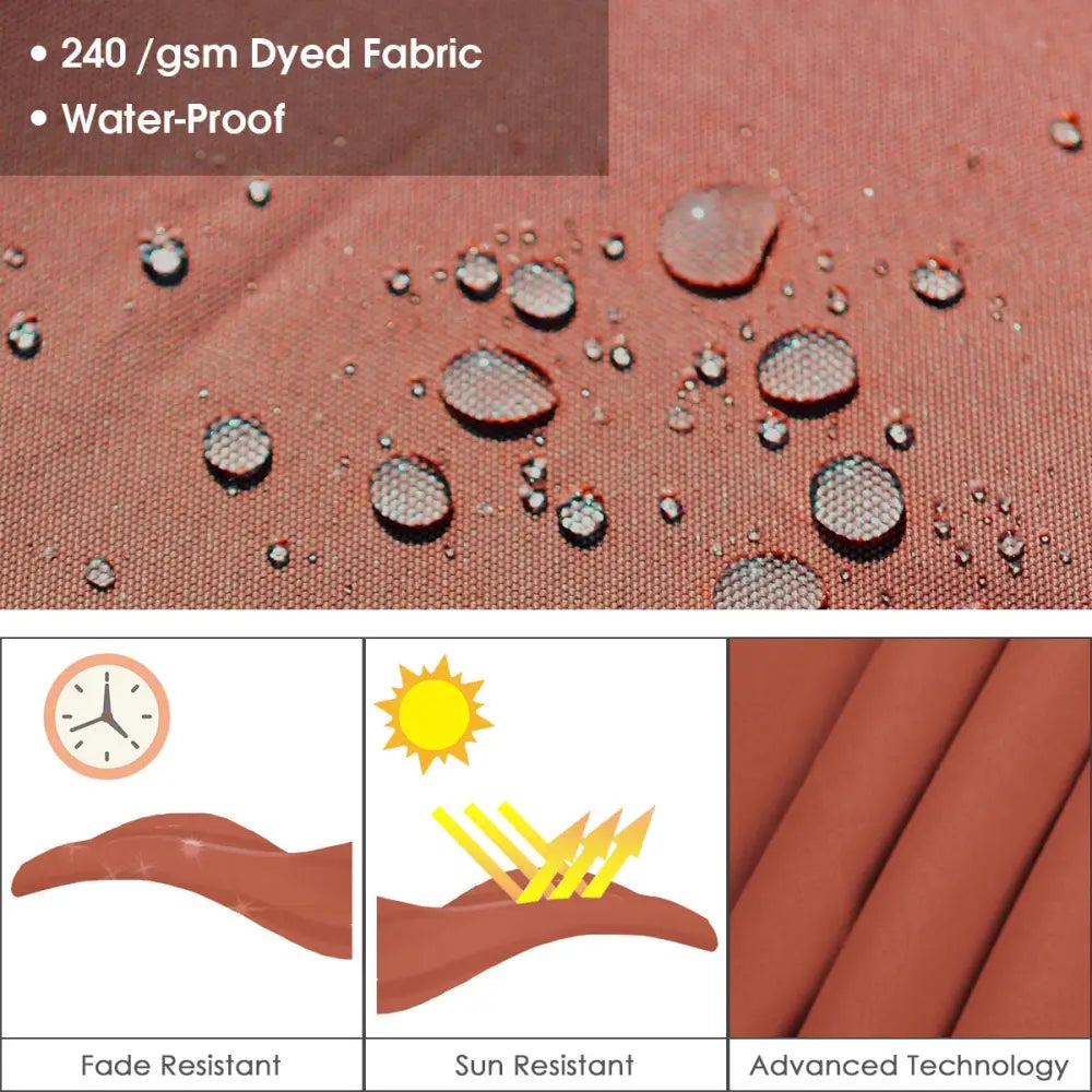 11 Feet Patio Offset Cantilever Umbrella 360° Rotation Aluminum Tilt-Brick Red - Rust Red - Outdoor Umbrellas