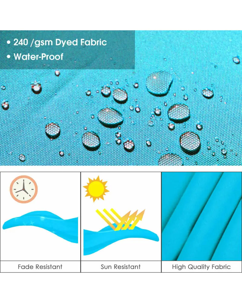 11 Feet Patio Offset Cantilever Umbrella 360Â° Rotation Aluminum Tilt-Blue - Blue - Outdoor Umbrellas