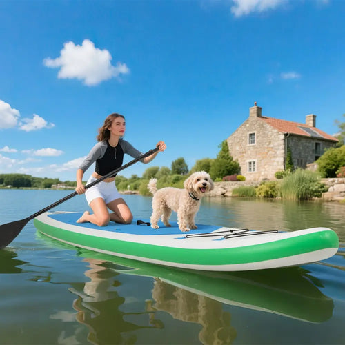 11 Feet Premium SUP Inflatable Stand Up Paddle Board with Accessories and Repair Kit-L - Surfing