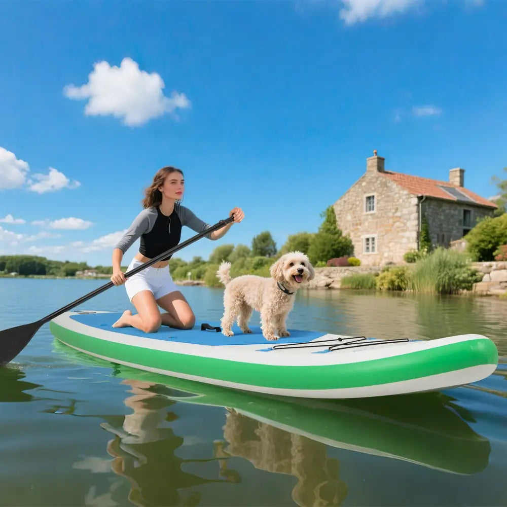 11 Feet Premium SUP Inflatable Stand Up Paddle Board with Accessories and Repair Kit-L - Surfing