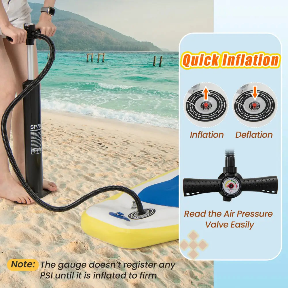 11 Feet Premium SUP Inflatable Stand Up Paddle Board with Accessories for Youth Adults-L - Surfing