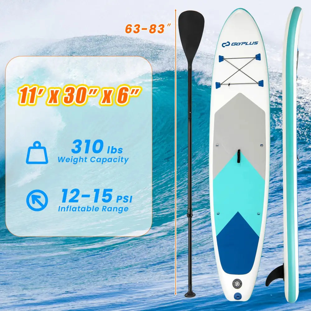 11 Feet Premium SUP Inflatable Stand Up Paddle Board with Accessories-L - Surfing
