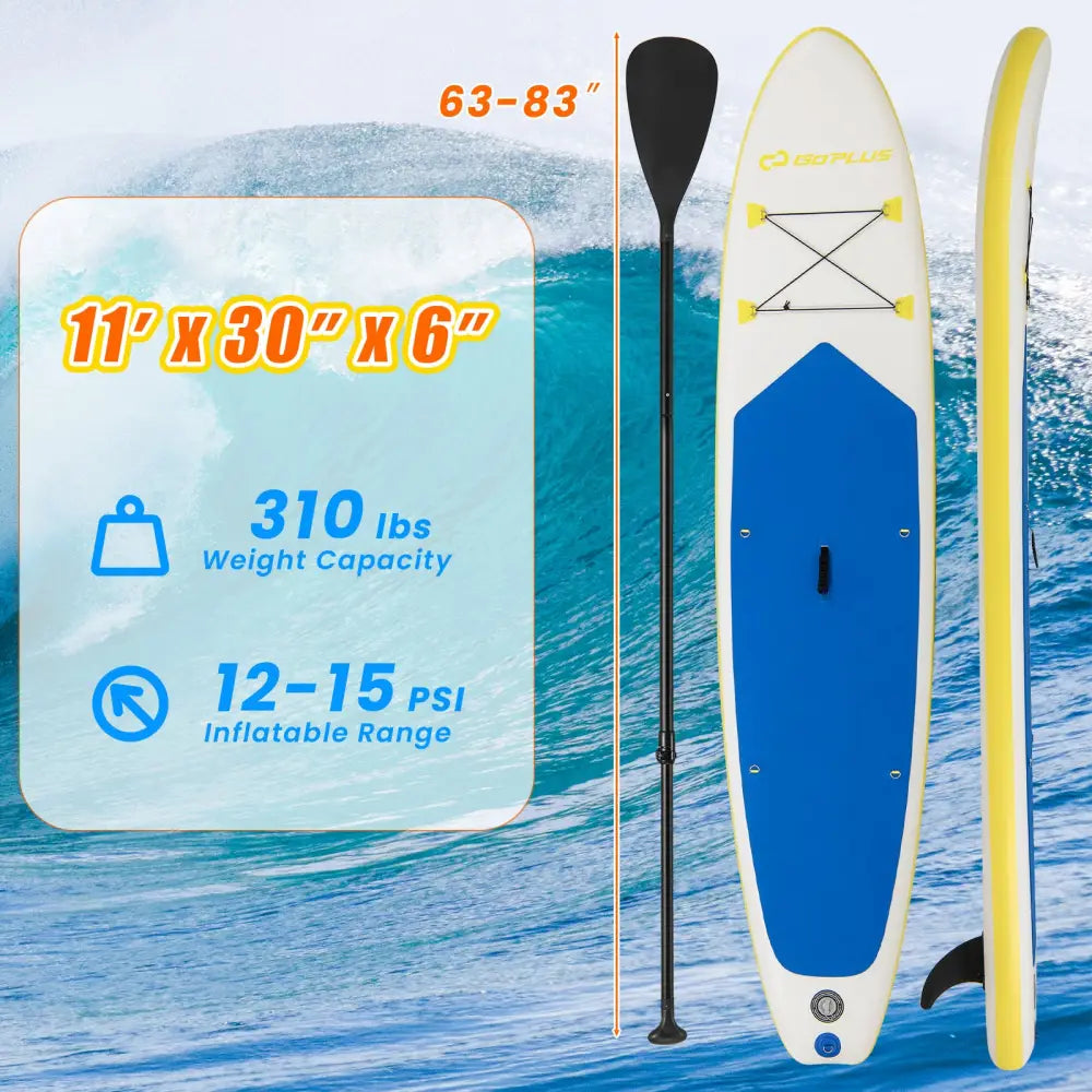 11 Feet Premium SUP Inflatable Stand Up Paddle Board with Accessories for Youth Adults-L - Surfing
