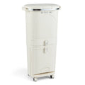 11 Gallon 3-Layer Kitchen Trash Can with Lid and 2 Removable Buckets-Beige - Beige - Kitchen Trash Cans