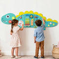 11-in-1 Dinosaur Activity Wall Busy Board Panels for Toddlers Education and Early Development-Green - Green - Learning