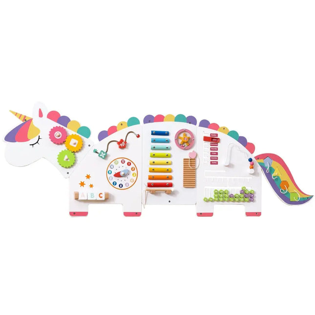 11 - in - 1 Dinosaur Activity Wall Busy Board Panels for Toddlers Education and Early Development - White - Oasis Home Essentials