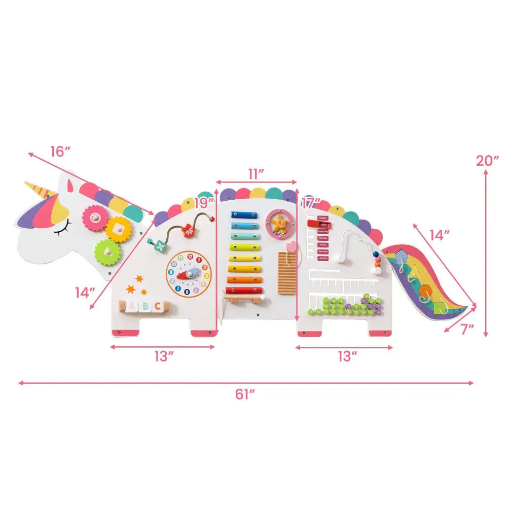 11-in-1 Dinosaur Activity Wall Busy Board Panels for Toddlers Education and Early Development-White - White - Learning