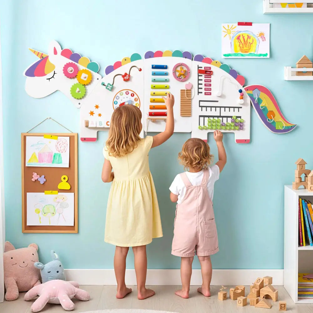 11-in-1 Dinosaur Activity Wall Busy Board Panels for Toddlers Education and Early Development-White - White - Learning