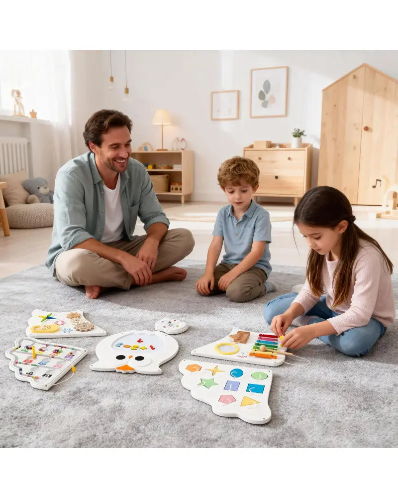 11-in-1 Toddler Learning Activity Center Owl Activity Wall Busy Board Panels for 3+ Years Old - Learning Toys