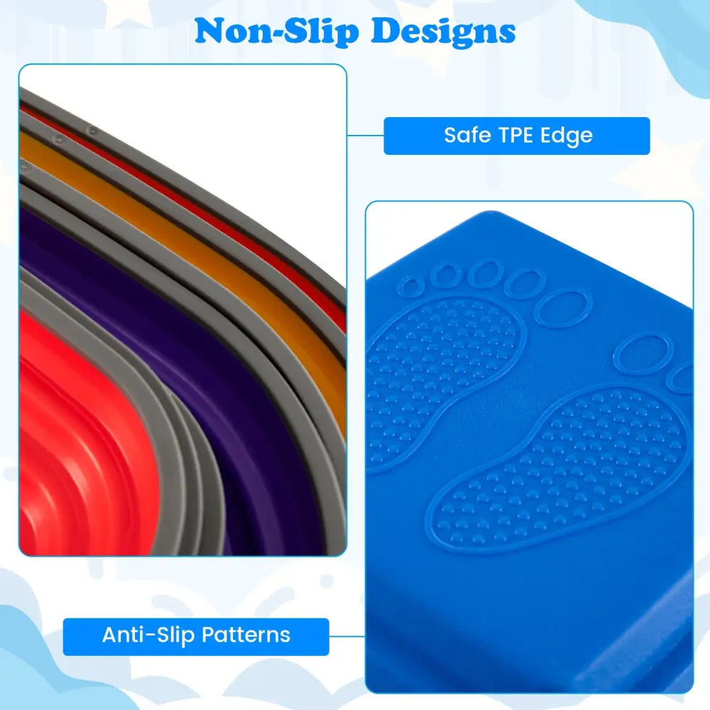 11 Pieces Kids Stepping Stone Square Stackable Indoor Outdoor-Multicolor - Multicolor - Toy Sports
