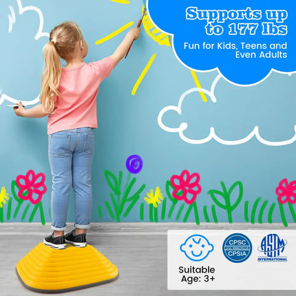 11 Pieces Kids Stepping Stone Square Stackable Indoor Outdoor-Multicolor - Multicolor - Toy Sports