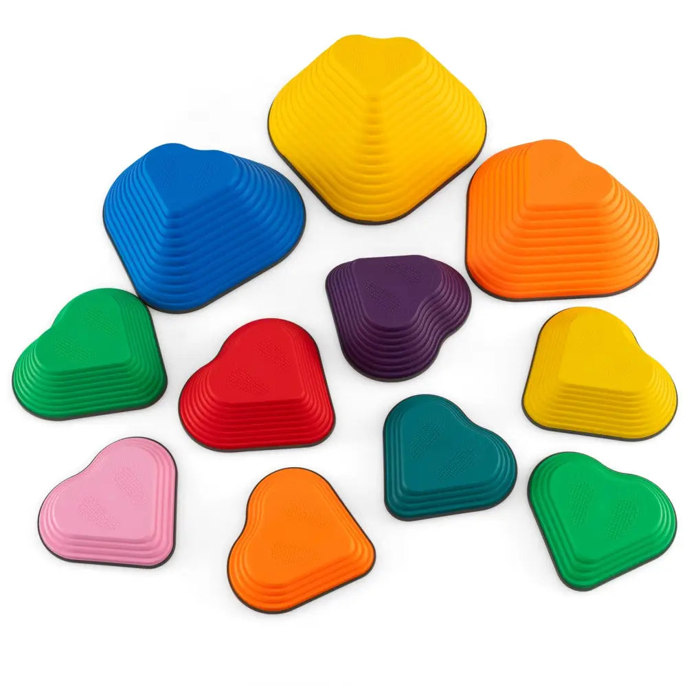 11 Pieces Kids Stepping Stones Stackable Balance Blocks Indoor Outdoor-Multicolor - Multicolor - Toy Sports