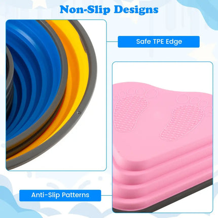 11 Pieces Kids Stepping Stones Stackable Balance Blocks Indoor Outdoor-Multicolor - Multicolor - Toy Sports