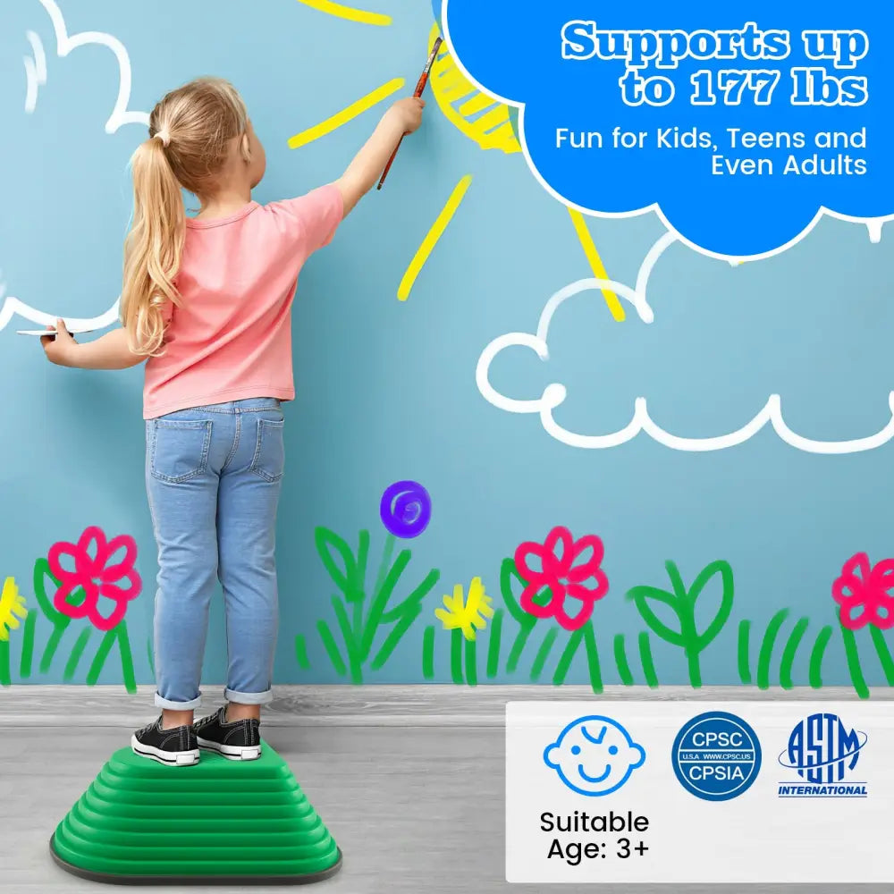 11 Pieces Kids Stepping Stones Stackable Balance Blocks Indoor Outdoor-Multicolor - Multicolor - Toy Sports