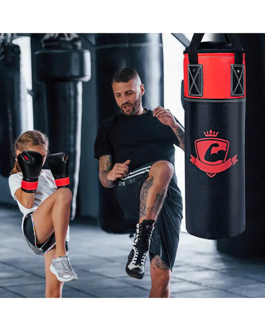 11 Pounds Kids Hanging Punching Bag Set with Punching Gloves-Black - Black - Boxing & Martial Arts
