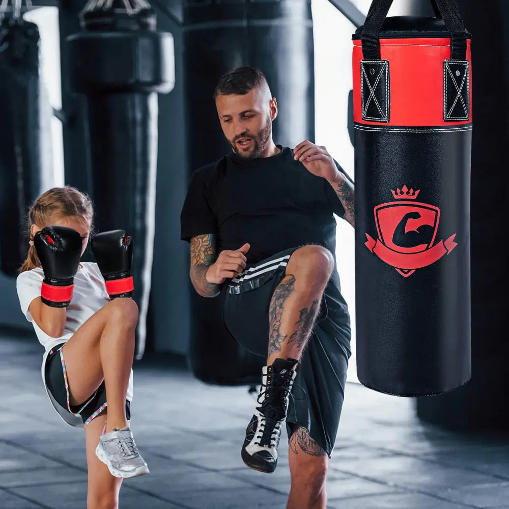 11 Pounds Kids Hanging Punching Bag Set with Punching Gloves-Black - Black - Boxing & Martial Arts